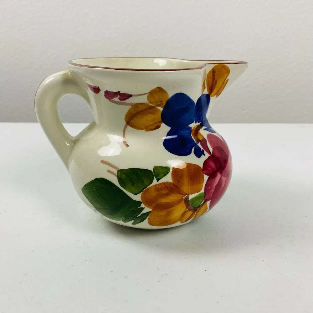 Vintage Wine Pitcher‎ Italy Floral 4.5